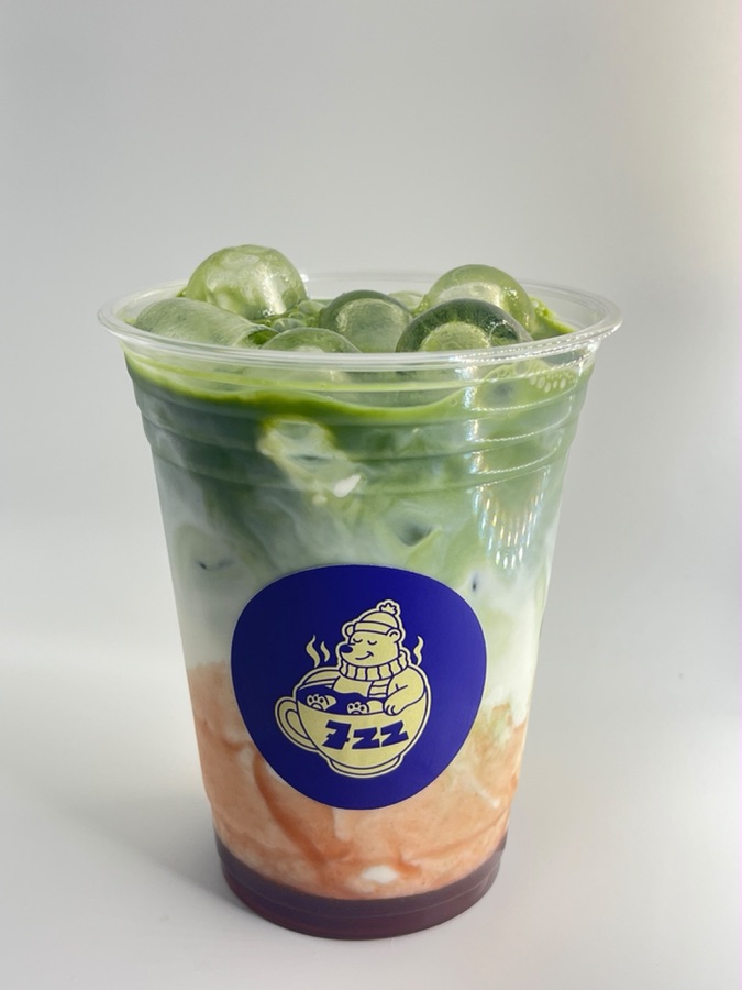 Iced strawberry matcha